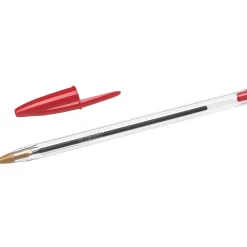 Pens|BIC Cristal Ballpoint Pens, Medium Point, Red Ink, Dozen (10128/MS11RD)