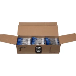Pens|BIC Cristal Xtra Smooth Ballpoint Pen, Medium Point, Blue Ink, 500/Pack (MS500E-BLU)