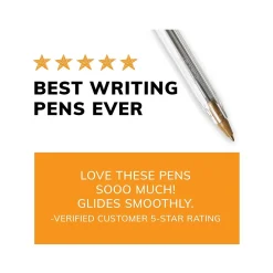 Pens|BIC Cristal Xtra Smooth Ballpoint Pen, Medium Point, Blue Ink, 24/Box, 6 Boxes/Pack (MS144E-BLU)