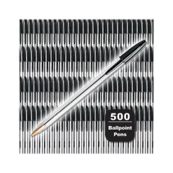 Pens|BIC Cristal Xtra Smooth Ballpoint Pen, Medium Point, Black Ink, 500/Pack (MS500E-BLK)