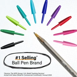 Pens|BIC Cristal Xtra-Bold Ballpoint Pens, Bold Point, 1.6mm, Assorted Ink, Bulk/Pack (MSBAPP241-AST)