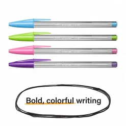 Pens|BIC Cristal Xtra-Bold Ballpoint Pens, Bold Point, 1.6mm, Assorted Ink, Bulk/Pack (MSBAPP241-AST)