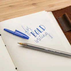 Pens|BIC Cristal Xtra-Bold Ballpoint Pens, Bold Point, 1.6mm, Blue Ink, 24/Pack (MSBP241-BLU)