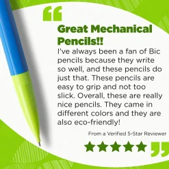 Pencils|BIC Ecolutions Mechanical Pencils, 0.7mm, #2 Medium Lead, Dozen (MPE12-BLK)