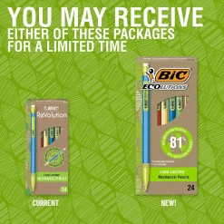 Pencils|BIC Ecolutions Mechanical Pencils, 0.7mm, #2 Medium Lead, 24/Pack (MPE24-BLK)