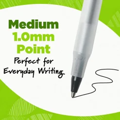 Pens|BIC Ecolutions Round Stic Ballpoint Pens, Medium Point, Black Ink, 50/Pack (GSME509-BLK)