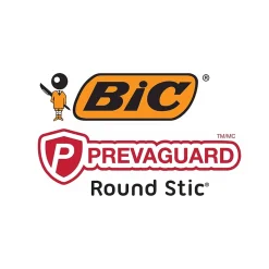Pens|BIC Prevaguard Round Stic Ballpoint Pen, Medium Point, Black Ink, 8/Pack (GSAMP81-BLK)