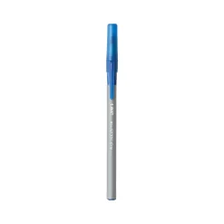 Pens|BIC Round Stic Grip Xtra Comfort Ballpoint Pen, Medium Point, Blue Ink, 24/Box, 6 Boxes/Pack (GSMG144E-BLU)
