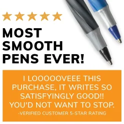 Pens|BIC Round Stic Grip Xtra Comfort Ballpoint Pen, Medium Point, Blue Ink, 24/Box, 6 Boxes/Pack (GSMG144E-BLU)