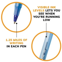 Pens|BIC Round Stic Xtra Life Ballpoint Pens, Medium Point, 1.0mm, Blue Ink, 60/Pack (GSM609BE)