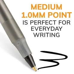 Pens|BIC Round Stic Xtra-Life Ballpoint Pens, Medium Point, 1.0mm, Black Ink, 60/Pack (GSM609-BLK)