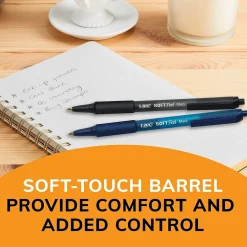 Pens|BIC Soft Feel Retractable Ballpoint Pen, Medium Point, Black Ink, 36/Pack (SCSM361BLK)