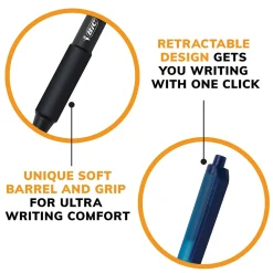 Pens|BIC Soft Feel Retractable Ballpoint Pen, Medium Point, 1.0mm, Assorted Ink, 36 Pack (SCSM361-AST)