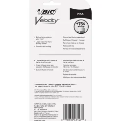 Pencils|BIC Velocity Max Mechanical Pencil, 0.9mm, #2 Hard Lead, 2/Pack (MPMX9P21BLK)