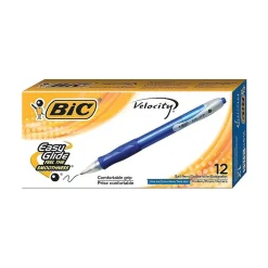 Pens|BIC Velocity Retractable Ballpoint Pens, Medium Point, Blue Ink, Dozen (16263/VLG11BL)