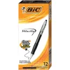 Pens|BIC Velocity Retractable Ballpoint Pens, Medium Point, Black Ink, Dozen (16264/VLG11)