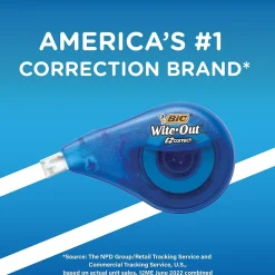Correction & White-Out|BIC Wite-Out Correction Tape, White, 4/Pack (50589)