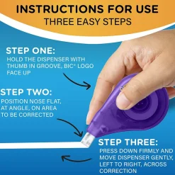 Correction & White-Out|BIC Wite-Out Correction Tape, White, 4/Pack (50589)