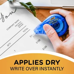 Correction & White-Out|BIC Wite-Out EZ Correct Correction Tape, White, 2/Pack (50592)