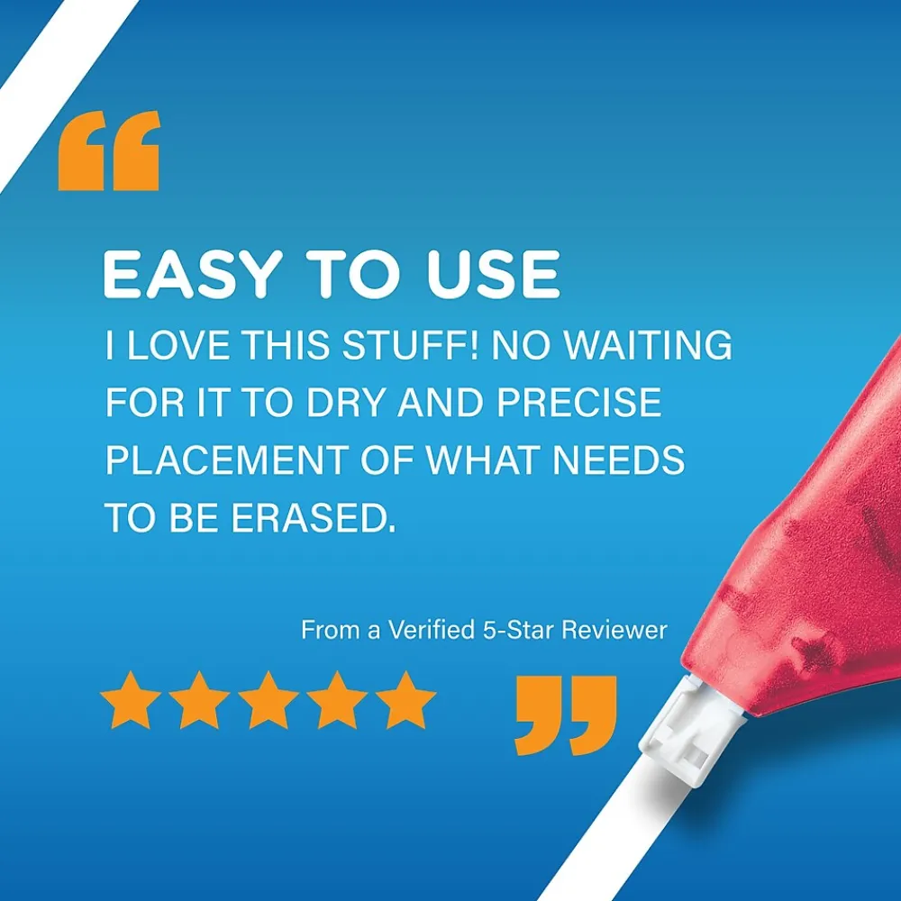 Correction & White-Out|BIC Wite-Out EZ Correct Correction Tape, White, 10/Pack (50790)