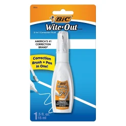 Correction & White-Out|BIC Wite-Out 2-in-1 Correction Fluid, 15 ml., White (WOPFP11)