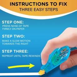 Correction & White-Out|BIC Wite-Out Mini Correction Tape, White, 3/Pack (WOTMP31-WHI)