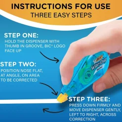 Correction & White-Out|BIC Wite-Out Mini Correction Tape, White, Dozen (WOTM11-WHI)