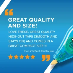 Correction & White-Out|BIC Wite-Out Mini Correction Tape, White, 6/Pack (WOTMP61-WHI)