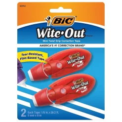 Correction & White-Out|BIC Wite-Out Mini Correction Tape, White, 2/Pack (50754)
