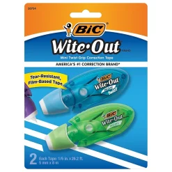 Correction & White-Out|BIC Wite-Out Mini Correction Tape, White, 2/Pack (50754)