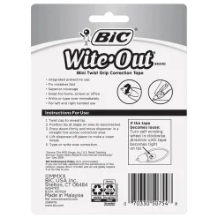 Correction & White-Out|BIC Wite-Out Mini Correction Tape, White, 2/Pack (50754)