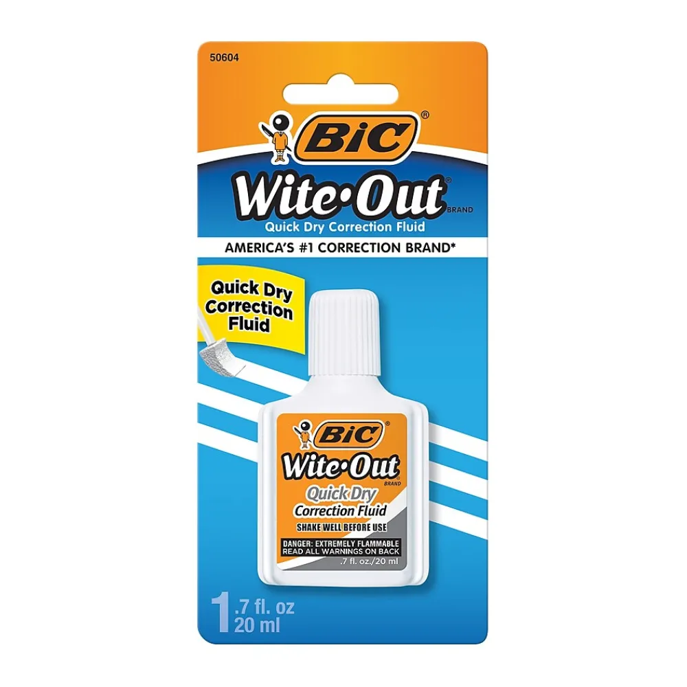 Correction & White-Out|BIC Wite-Out Quick Dry Correction Fluid, 20 ml., White (50605/WOFQD12)