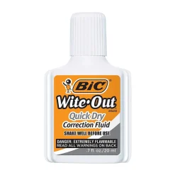 Correction & White-Out|BIC Wite-Out Quick Dry Correction Fluid, 20 ml., White (50605/WOFQD12)