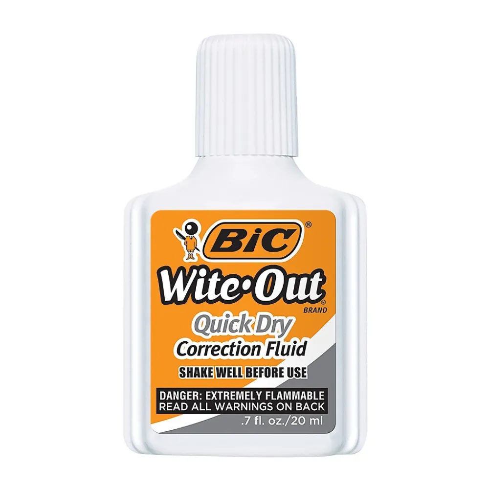 Correction & White-Out|BIC Wite-Out Quick Dry Correction Fluid, 20 ml., White (50605/WOFQD12)