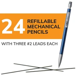 Pencils|BIC Xtra Precision Mechanical Pencils, 0.5mm, #2 Hard Lead, 24/Pack (MPLMFP241-BLK)