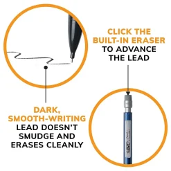 Pencils|BIC Xtra Precision Mechanical Pencils, 0.5mm, #2 Hard Lead, 24/Pack (MPLMFP241-BLK)