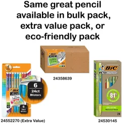 Pencils|BIC Xtra Sparkle Mechanical Pencils, 0.7mm, #2 Hard Lead, 24/Pack (MPLP241-BLK)