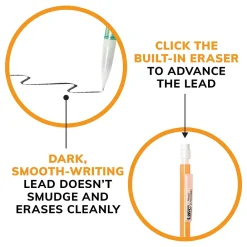 Pencils|BIC Xtra Sparkle Mechanical Pencils, 0.7mm, #2 Hard Lead, 24/Pack (MPLP241-BLK)