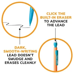 Pencils|BIC Xtra Strong Mechanical Pencils, 0.9mm, #2 Hard Lead, 24/Pack (MPLWP241-BLK)