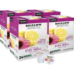 Bigelow Benefits Lemon & Echinacea Herbal Tea, Keurig® K-Cup® Pods, 96/Carton (420250CT)