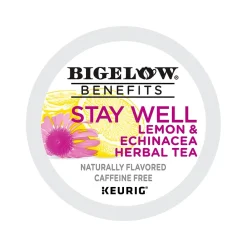 Bigelow Benefits Stay Well Lemon and Echinacea Herbal Tea Pods, 22/Pack (5000359645)