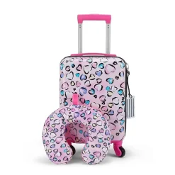 Hardside Heart Spinner Luggage Set, Pink (LRY5LAXVIGSB00)<Bioworld Hot