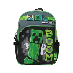 Bioworld Kids' 6-Piece Minecraft Backpack Set, Medium, Green/Black (B1Y68B6MNCSB00)