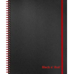 Subject Notebooks|Black N' Red 1-Subject Professional Notebooks, 8.5" x 11", Wide Ruled, 70 Sheets, Black (K66652)