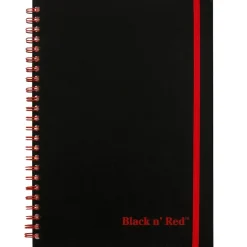 Notebooks|Black N' Red 1-Subject Professional Notebooks, 5.875" x 8.25", Wide Ruled, 70 Sheets, Black (JDK-C67009)