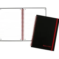 Notebooks|Black N' Red 1-Subject Professional Notebooks, 5.875" x 8.25", Wide Ruled, 70 Sheets, Black (JDK-C67009)