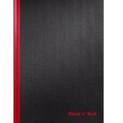 Notebooks|Black N' Red 1-Subject Professional Notebooks, 8.25" x 11.75", Wide Ruled, 96 Sheets, Black (JDK-D66174)