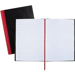 Subject Notebooks|Black N' Red 1-Subject Professional Notebooks, 5.8" x 8.3", Wide Ruled, 96 Sheets, Black (JDK-E66857)