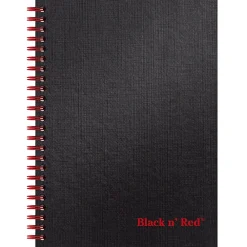 Subject Notebooks|Black N' Red 1-Subject Professional Notebooks, 5.88" x 8.25", Wide Ruled, 70 Sheets, Black (L67000)