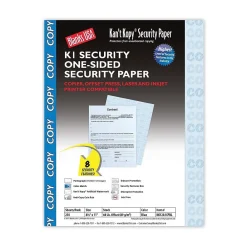 Security & Carbon*Blanks USA Kan't Kopy 8.5" x 11" Security Paper, 60 lbs., Blue, 250 Sheets/Pack (KK12A1CPBL)